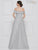 Rina Di Montella - RD2660 Off-shoulder Jacquard A-line Gown In Silver