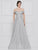 Rina Di Montella - RD2660 Off-shoulder Jacquard A-line Gown In Silver