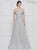 Rina Di Montella - RD2660 Off-shoulder Jacquard A-line Gown In Silver