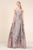 Saiid Kobeisy - 3555 Off Shoulder Floral Brocade Gown In Floral and Pink