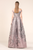 Saiid Kobeisy - 3555 Off Shoulder Floral Brocade Gown In Floral and Pink