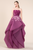 Saiid Kobeisy - 3564 Lace Strapless Ruffled A-Line Evening Gown In Purple