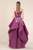Saiid Kobeisy - 3564 Lace Strapless Ruffled A-Line Evening Gown In Purple
