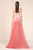 Saiid Kobeisy - 3592 Strapless V-neck Brocade A-line Gown In Pink