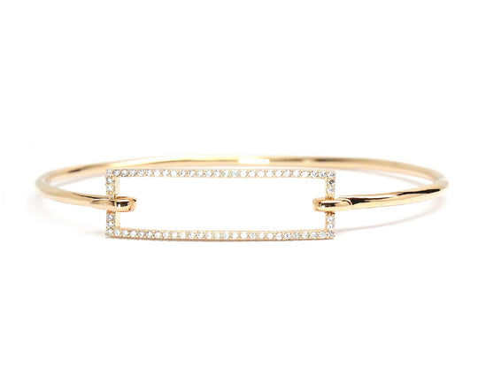 Rectangle Pave Bangle Bracelet (As seen in Latina magazine and Brides.com)