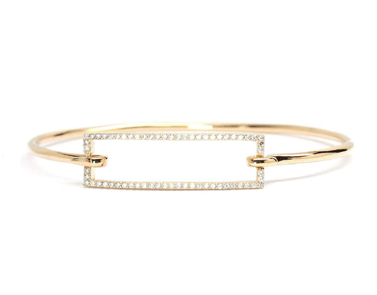 Rachael Ryen -  Rectangle Pave Bangle Bracelet (As seen in Latina magazine and Brides.com)