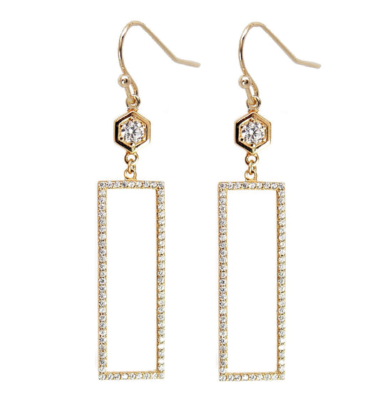 Rectangle Pave Drop Earrings