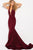 55414 Plunging Glitter Jersey Mermaid Gown