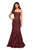 La Femme - 27178 Sequined Lace Mermaid Dress In Red and Black