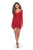 La Femme - 28232 Tulip Hem Fitted Lace Cocktail Dress In Red
