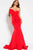 55487 Oversized Bow Appliqued Strapless Long Gown