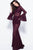 58375 Illusion High Neck Bell Sleeve Gown