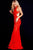 JVN41875 Lace Fitted Open Back Dress