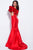 58960 Ruffled One Shoulder Mikado Mermaid Gown