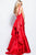 JVN53186 Ruffled V-neck Mermaid Dress