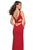 La Femme - 27181 Sleeveless Multi-Cutout High Slit Gown In Red