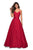 La Femme - 27447 Sleeveless V-neck Mikado Ballgown In Red