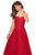 La Femme - 27269 Strapless Sweetheart Floral Lace Applique A Line Gown In Red
