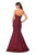 La Femme - 27149 Long Strapless Floral Jacquard Trumpet Gown In Red
