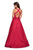 La Femme - 27529 Lace Applique Mikado A-line Dress In Red
