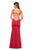 La Femme - 27617 Sweetheart Evening Gown with Slit In Red