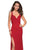 La Femme - 27181 Sleeveless Multi-Cutout High Slit Gown In Red