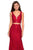 La Femme - 27302 Two Piece Allover Lace Mermaid Gown In Red
