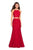 La Femme - 27452 Strappy Two Piece Halter Trumpet Gown In Red