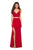 La Femme - 27588 Mock Two Piece Sweetheart Jersey Sheath Dress In Red