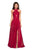 La Femme - 27151 Crisscross Halter Cutout Long Gown In Red