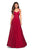 La Femme - 27227 Two Tone Satin Sweetheart A-line Dress In Red