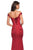 La Femme - 27821 Off-Shoulder Stretch Satin Trumpet Dress In Red