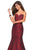 La Femme - 27149 Long Strapless Floral Jacquard Trumpet Gown In Red