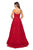 La Femme - 27269 Strapless Sweetheart Floral Lace Applique A Line Gown In Red