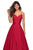 La Femme - 27447 Sleeveless V-neck Mikado Ballgown In Red