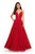 La Femme - 27463 Lace Deep Sweetheart Tulle Ballgown In Red
