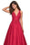 La Femme - 27529 Lace Applique Mikado A-line Dress In Red