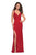 La Femme - 27181 Sleeveless Multi-Cutout High Slit Gown In Red