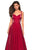 La Femme - 27227 Two Tone Satin Sweetheart A-line Dress In Red