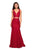 La Femme - 27302 Two Piece Allover Lace Mermaid Gown In Red