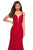 La Femme - 27560 Plunging Sweetheart Strappy Mermaid Dress In Red