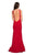 La Femme - 27124 Plunging Illusion Notched Trumpet Gown  In Red