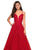 La Femme - 27463 Lace Deep Sweetheart Tulle Ballgown In Red