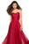 La Femme - 27515 Strapless Sweetheart Metallic Chiffon Prom Dress IIn Red