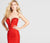 Ellie Wilde - EW118036 Plunging Strapless Beaded Lace Trumpet Gown In Red