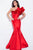 58960 Ruffled One Shoulder Mikado Mermaid Gown