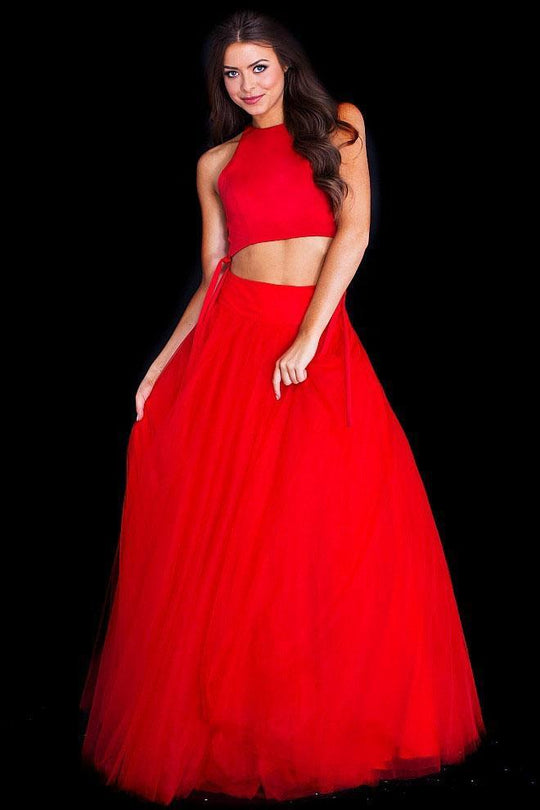 JVN50742 Two Piece Fitted Halter Gown