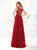 Tarik Ediz - Ruched Bodice Evening Gown 92442 in Red