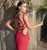 Tarik Ediz - Sleeveless Long Dress 92751 in Red