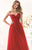 Tarik Ediz - Ruched Bodice Evening Gown 92442 in Red